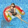 Flotador de Asiento de Sandía en Forma de U para Piscina, Sofá Acuático Inflable de PVC Engrosado para una Persona, Cama Flotante Inflable