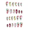 Wm-359 Conejito de Fresa Uñas Postizas Almendra Transfronterizo Lindo Dibujo Animado Fresco y Dulce 24 Piezas Uñas Portátiles Venta al por Mayor