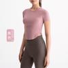 Ropa de yoga de verano 2024, camiseta deportiva ajustada de manga corta para mujer con almohadilla para el pecho, top de fitness para correr y entallado.