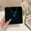 Collar de Plata de Ley S925 con Diamante Hueco de Trébol de Cuatro Hojas Lujo Accesible Exquisito Versátil Ropa Diaria de Trabajo Cadena de Clavícula de Gama Alta para Mujeres