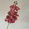 Decoração de flor artificial tom avermelhado em haste única, bola de flor para corredor de flor de seda, material para arranjo de flor de mesa para restaurante e casamentos ao ar livre