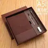 2026 Set de Regalo Caja de Cuaderno A5 Cuaderno de Cuero Suave Cuaderno de Trabajo Bloc de Notas Logo Personalizable Caja de Regalo Empresarial