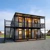 Casa contenedor modular expandible de doble capa personalizada para sitios de construcción, adecuada para uso como vivienda y oficina, vivienda integrada