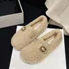 Zapatos tipo gorro Chanel de moda, zapatos tipo mocasín peludos para mujer, zapatos de algodón súper suaves, felpa corta, a la moda, nueva colección 2026 para mujeres embarazadas
