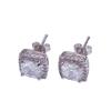 Joyas Gu Meng hip-hop nuevos pendientes de circón negro de cuatro garras pendientes de circón transparente redondos y cuadrados