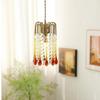 Cabeceira pequeno lustre Francês retro sala de jantar lâmpada corredor janela saliente personalidade cristal vidro quarto corredor single-head lustre