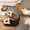 Sapatos de algodão estilo Birkenstock, totalmente fechados, bico redondo retrô, edição 2026, com forro de fleece adicional para aquecimento, solas antiderrapantes, design plano, versáteis para o uso diário e confortáveis para dias preguiçosos