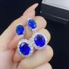 Pendientes de zafiro de imitación simple, de estilo celebridad femenina, elegantes y largos, muy populares.