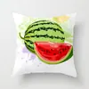 Fronha Fofa Estampada com Frutas de Verão Capa de Almofada para Encosto de Sofá de Sala de Estar de Verão Refrescante Melancia Banana