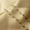 Collar de Acero Inoxidable con Recubrimiento de Oro al Vacío Multiestilo Forma de Corazón Corazón de Melocotón para Mujer Pulsera DIY Collar con Cadena Joyería