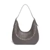 Bolsa Feminina Tendência Estilo Coreano Grande Capacidade Ombro Único Axila Bolsa Tote de Mão de Alta Qualidade Bolsa Meia-Lua Tecida Texturizada Retrô