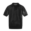 Yidao Vintage 2026 Verão Novo Estilo Retro Americano Old Money Texturizada Falsa Duas Peças Vazada Gola Reversível Manga Curta Camisa Masculina
