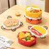 Creativa Lonchera de Plástico con Formas de Papas Fritas, Hamburguesa y Paleta Helada, Caja de Frutas Portátil con Tapa para Estudiantes, Linda Bento Box para Niños