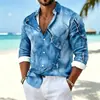Camisa casual de manga larga estilo americano con textura, nuevo modelo primavera/otoño, corte holgado, casual, camisa de hombre de alta gama