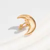 Estrella de Mar Metálica Europea y Americana sin Orejas Luna Sol Flor de Sol Pinza para Oreja Vacaciones en la Costa Temperamento Pendientes de Alta Calidad para Mujer