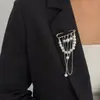 Pantalones de Mujer con Colgante de Borla de Perlas Artificiales de Diseño Transfronterizo Europeo y Americano, Estilo Dulce Fresco Ins, Longitud Ajustable, Accesorio de Pin Multiusos