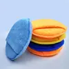 Esponja de polimento com cera redonda com bolso, esponja de limpeza para lavagem de carro em microfibra, bloco para atacado