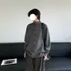 Retro estilo japonés, estética de viejo dinero, cárdigan de punto con cuello alto, unisex, nueva colección primavera/otoño, simple y versátil, suéter casual, moderno