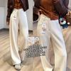 Pantalones Casuales Zedaijiayi Refinados Cómodos de Cintura Media de Seda Cachemir Micro-Arco para Figuras Menudas, Pantalones de Lana Estrechos Curvos