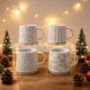 *Edición Limitada de Navidad 0343* 8.5*9.5cm 450ml Taza Cónica de Cerámica Taza de Café Serigrafiada Taza de Agua en Relieve