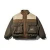 Feito para durar Costura Retro Americana Bolsos com Aba em Contraste Roupa de Trabalho Gola Alta Outono Algodão Outwear Masculino Espessado Algodão Outwear M52