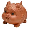 Mascotas de té de arena púrpura Fulong Adornos Bebé Dragón Lindo Divertido Juego de té Mesa de té Bandeja de té Adornos Decorativos de Escritorio