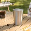 Taza de Agua Potable Directa para Exteriores de Acero Inoxidable 304 Transfronteriza, Estilo Simple Borde Enrollado Taza de Café Xiaomi, Taza de Cerveza para Restaurante Bar