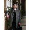 Abrigo de Lana para Hombre Otoño e Invierno Negocio Longitud Media 100% Lana Abrigo Lujo Ligero Versátil Gabardina de Cachemira
