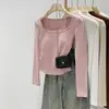 Camisola de cuello halter con copas, Camisa base en capas para mujer, Nuevo estilo Otoño/Invierno 2025, Top corto de diseño puramente deseable
