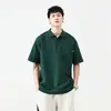 Camisa polo masculina de verão respirável estilo retrô americano, top outdoor estilo montanha, peça básica da moda para o dia a dia