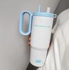 Taza Termo con Asa para Estudiantes, Taza Portátil de Acero Inoxidable 316 con Popote, Gran Capacidad, Buen Aspecto, para Montar en el Coche para Salidas