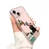 Popular em sites independentes: Touca de banho divertida de gato, capa transparente para iPhone 16 de cobertura total, capa de telefone criativa para Apple 17 Pro
