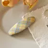 Pinza para el Cabello de Cuadros Amarillos Retro Coreana con Flequillo para Mujer Principios de Primavera Pinza de Pato para la Frente Pinza Lateral Pasador para la Parte Posterior de la Cabeza