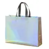 Bolsa de Mano Láser Colorida Transfronteriza Bolsa Gruesa de Tela No Tejida para Ropa Bolsa de Embalaje de Amazon Bolsa de Regalo Laminada Venta al por Mayor