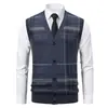 Nuevo Suéter para Hombre de Comercio Exterior 2026 para Otoño e Invierno, Chaleco Forrado de Polar, Cárdigan Tejido, Chaleco Versátil, Suéter de Lana