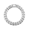 Amazon Wish Aliexpress Ebay Cadena Cubana Hip-Hop para Hombre Acero Inoxidable Hebilla Única Pulsera con Rectificado Hexagonal Acero de Titanio