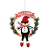 Suministros de Decoración Navideña Transfronterizos Anillo de Ratán de Pingüino Regalo para Niños Colgante de Atmósfera Festiva Decoración de Corona de Puerta