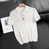 Suéter Polo de Punto Acanalado para Hombre de Tiktok Dropshipping Alta Elasticidad Transpirable Casual Estilo Old Money Camisa Polo para Hombre