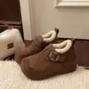 Zapatos de algodón para mujer de alta gama, estilo Birkenstock y cómodos, nueva colección de invierno 2026, con un diseño único, estilo versátil y forro cálido y mullido