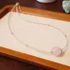 Collar de Espinela Colgante de Cristal Natural Collar para Mujer Verano Cristal Rosa Cristal Amarillo Torre Cristal Jade Lujo Ligero Nicho Sensación de Alta Gama