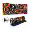 Mouse Pad Luminoso RGB Fluido Abstrato Teclado Gamer E-Sports Pad Espessado para Mesa de Escritório LED Colorido Tamanho Grande