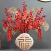 Ornamento de Vaso de Cerâmica para Residência Quente de Luxo Leve Decoração de Flores Artificiais para Sala de Estar Gabinete de TV Presente para Casa Nova