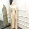 2022Loriya Moda Turca Color Sólido Conjunto de Dos Piezas Vestido y Cárdigan Lr511