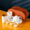 Juego de Té de Viaje Xinshunfa Juego de Taza Rápida con una Tetera y Cuatro Tazas, Incluye Bandeja, Lata de Té, Bolso de Mano, Juego Portátil de Regalo
