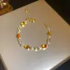 Pulsera de Zirconia con Forma de Gota Electrochapada en Oro Real de 18 Quilates, Sensación de Lujo Ligero de Gama Alta, Joyería Versátil para Mujeres
