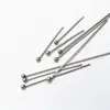 Agulhas de Bola de Aço Inoxidável 304 e 316, Agulhas de Bola com Cabeça Grande, Agulhas com Ponta de Pérola, Agulhas Douradas com Cabeça Redonda, Acessórios para Joias DIY