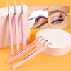 Punta Especial de Fibra Rosa para Injerto de Pestañas, Pinzas Herramienta de Belleza de Alta Precisión, Pinza Dorada con Forma de Pluma, Pinzas para Pestañas Postizas