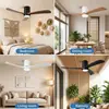 Venda direta da fábrica de luminárias ventilador de madeira maciça, ventilador de teto simples de três pás para exportação, lustre ventilador silencioso para sala de estar, quarto e sala de jantar