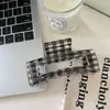 Pinza para el Cabello de Cuadros Transparente Negro, Pinza Sencilla para el Cabello, Pinza de Tiburón, Accesorio Versátil de Alta Gama para el Cabello Diario, Estilo Nuevo
