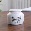 Miniatura Cerámica Pequeño Recipiente para Té Portátil Sellado Tarro de Almacenamiento para Polvo de Incienso y Ungüento, Caja de Empaque Vacía para Té Verde, Universal